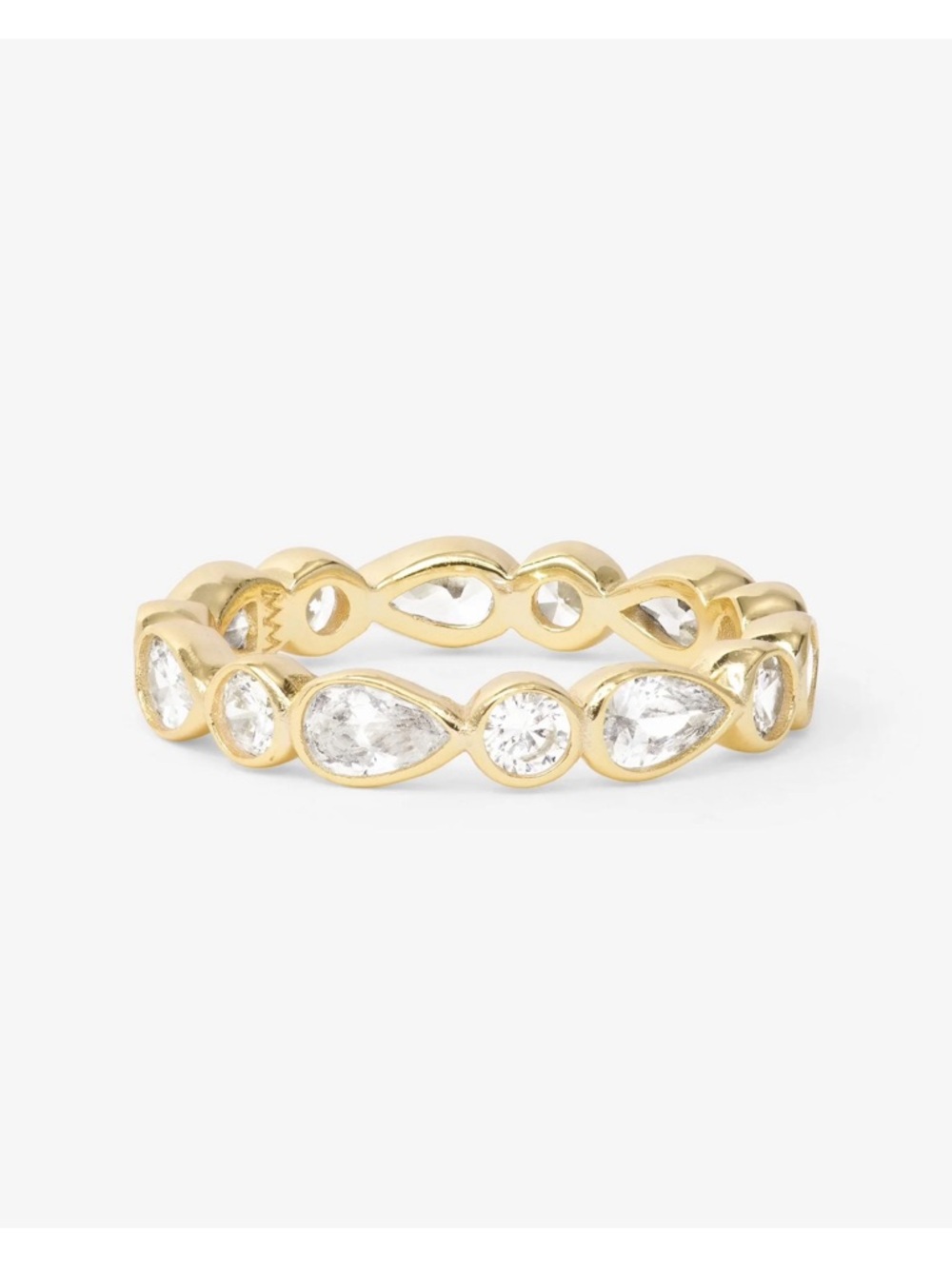Melinda Maria Gold Teardrop and Round Diamondette Stackable Ring